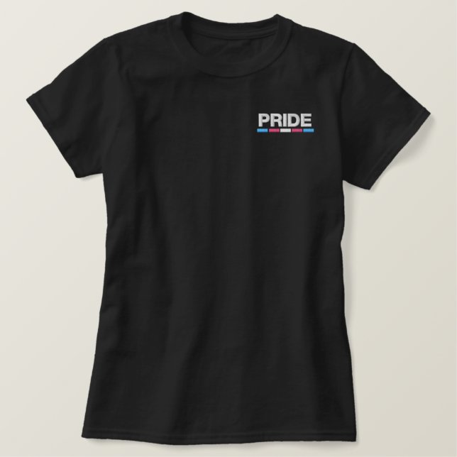Trans Pride Embroidered Shirt (Design Front)