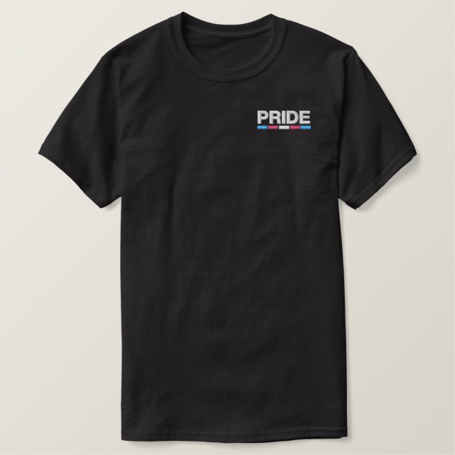Trans Pride Embroidered T-Shirt (Design Front)