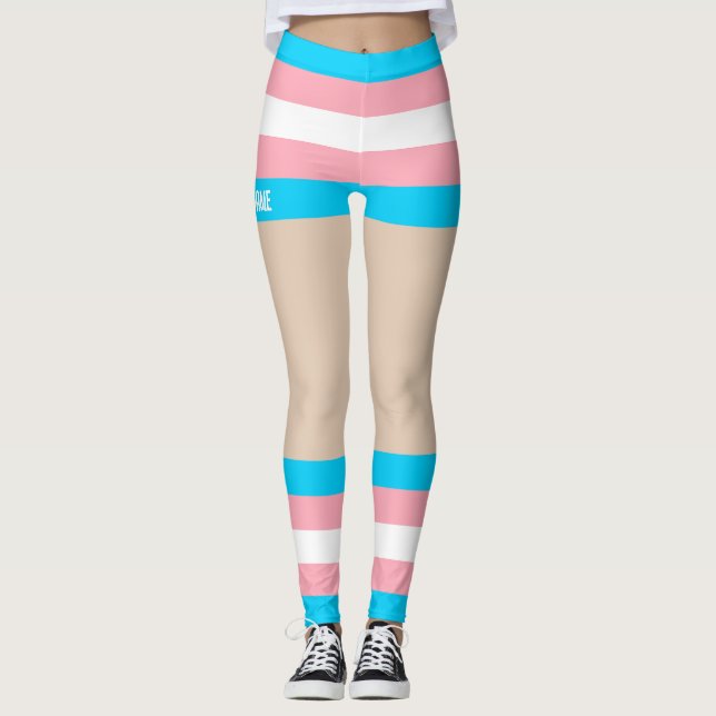 Trans Pride Faux Shorts & Legs  Leggings (Front)
