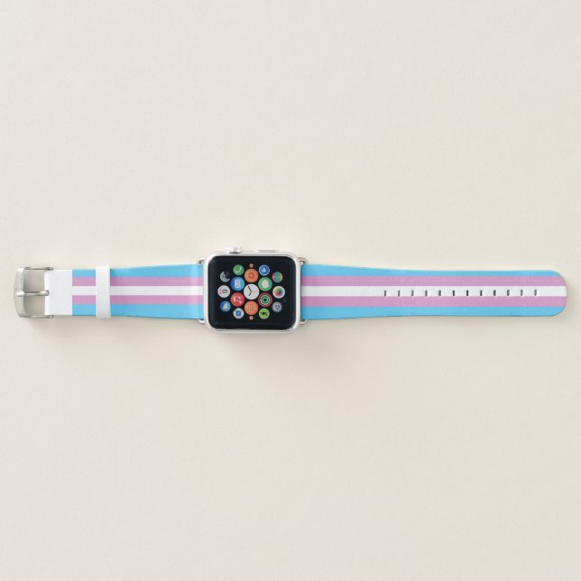 Trans Pride Flag Apple Watch Band (Front)