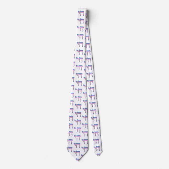 Trans Pride Flag Chai Neck Tie (Front)