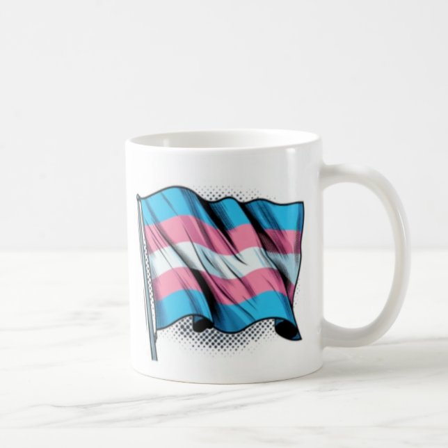 Trans Pride Flag Coffee Mug (Right)