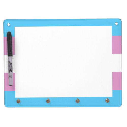 Trans Pride Flag Dry Erase Board With Keychain Holder