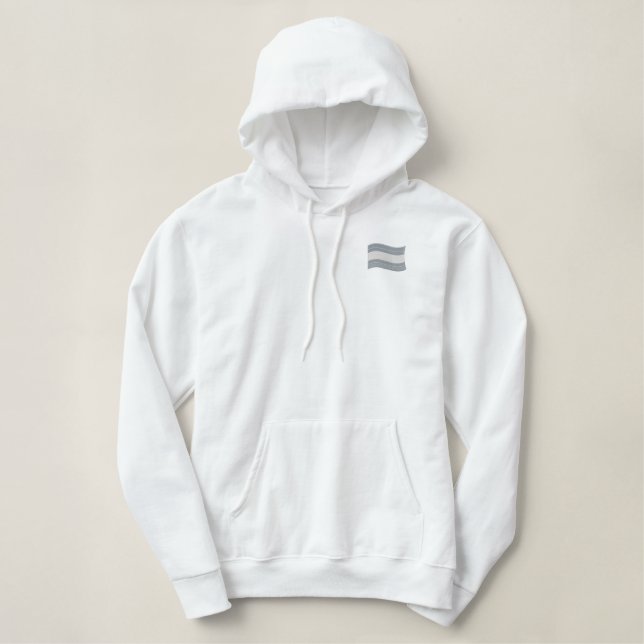 Trans Pride Flag Embroidered Hoodie (Design Front)