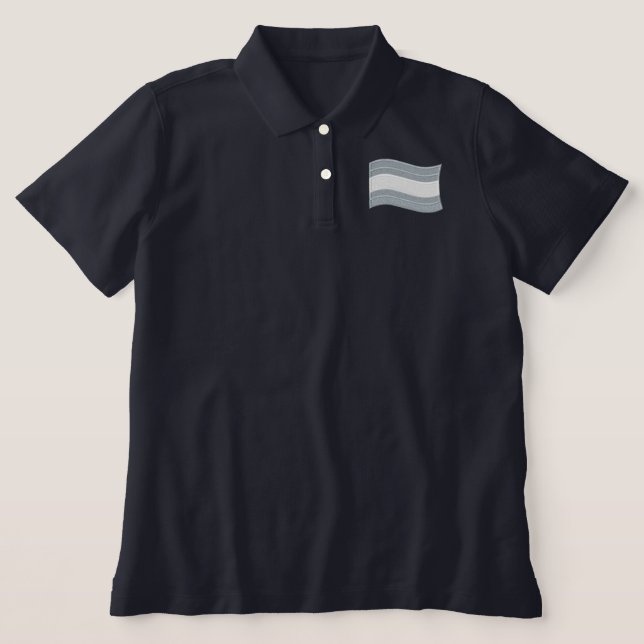 Trans Pride Flag Embroidered Polo Shirt (Design Front)