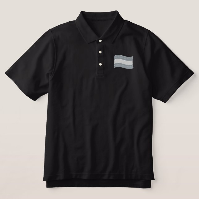 Trans Pride Flag Embroidered Polo Shirt (Design Front)