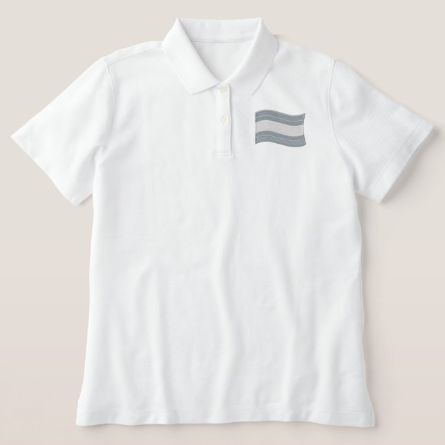 Trans Pride Flag Embroidered Polo Shirt (Design Front)