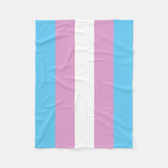 Trans Pride Flag Fleece Blanket (Front)
