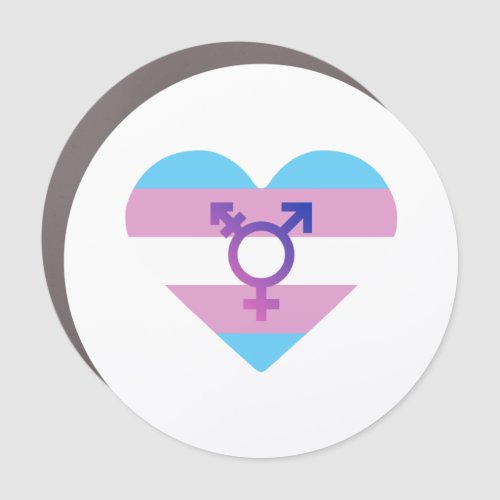 Trans Pride Flag Heart Car Magnet