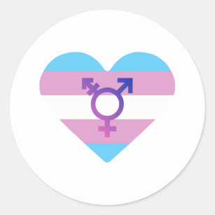 Trans Flag Heart Sticker