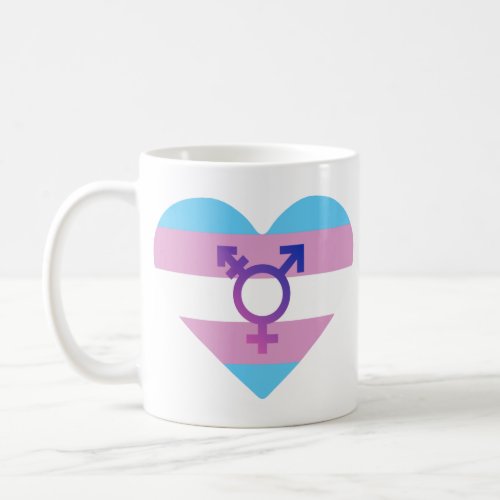 Trans Pride Flag Heart Coffee Mug
