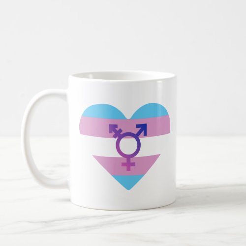 Trans Pride Flag Heart Coffee Mug