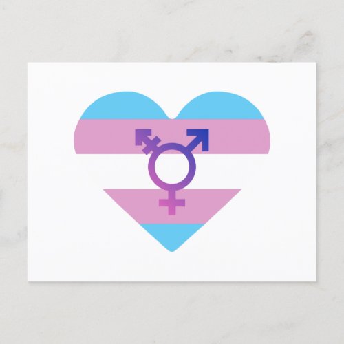 Trans Pride Flag Heart Postcard