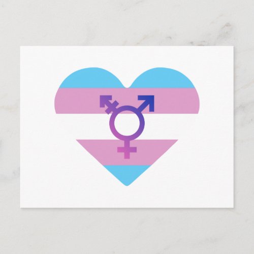 Trans Pride Flag Heart Postcard