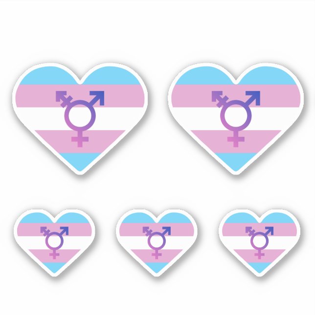 Trans Pride Flag Heart Sticker (Front)