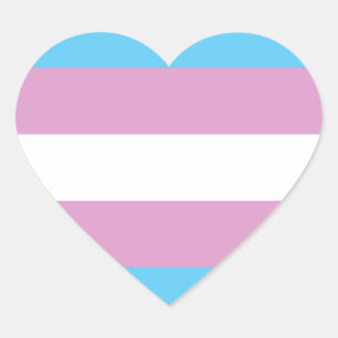 Trans Pride Flag Heart Sticker