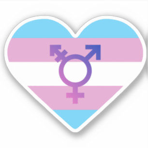 Trans Pride Flag Heart Sticker