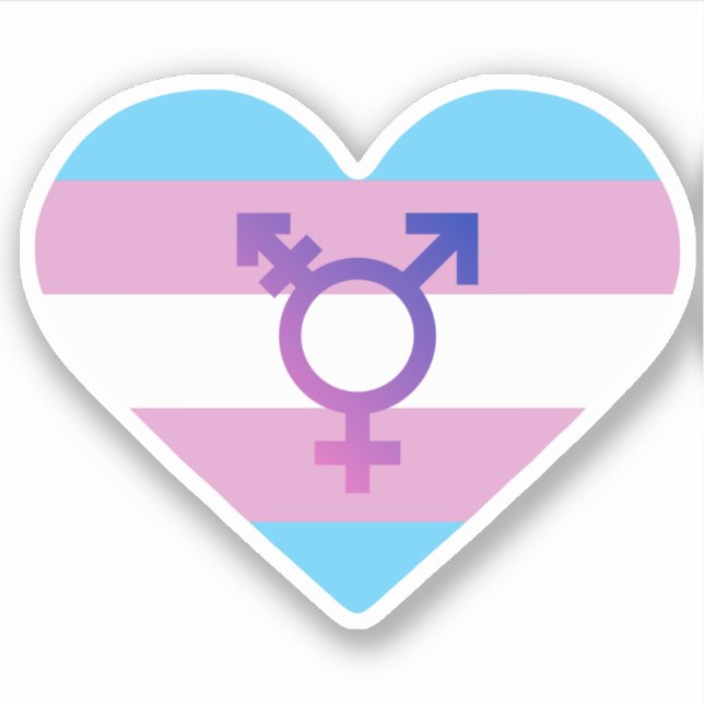 Trans Pride Flag Heart Sticker (Front)