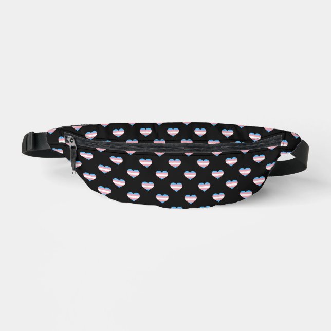 Trans Pride Flag Hearts Pattern Transgender Pride Fanny Pack (Front)