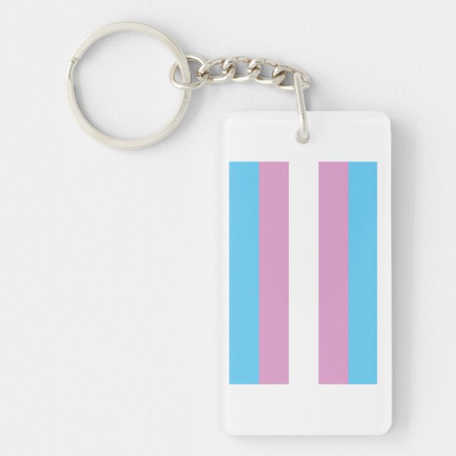 Trans Pride Flag Keychain (Front)