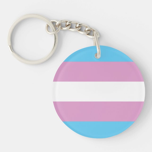 Trans Pride Flag Keychain (Front)