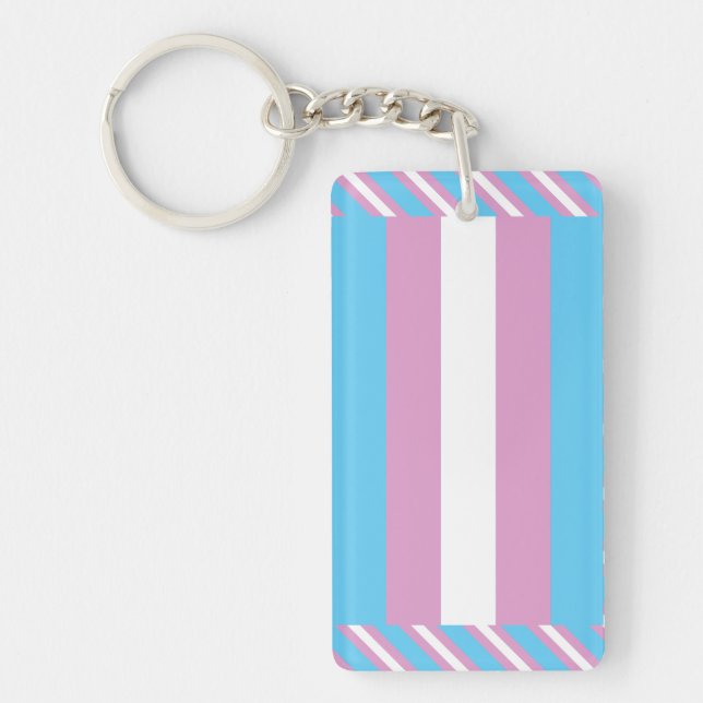 Trans Pride Flag Keychain (Front)