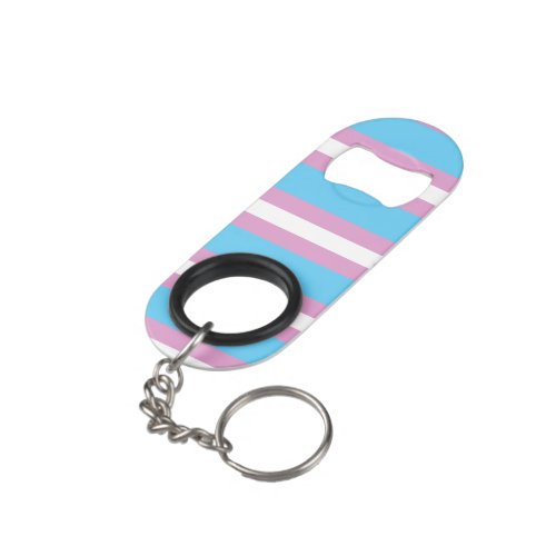 Trans Pride Flag Keychain Bottle Opener