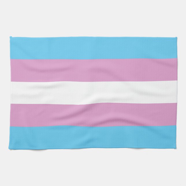 Trans Pride Flag Kitchen Towel (Horizontal)