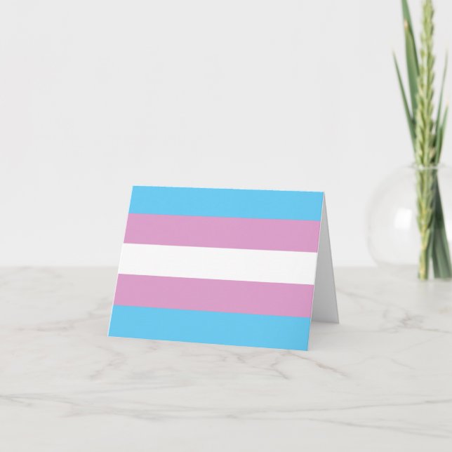 Trans Pride Flag Letterpress Thank You Card (Front)