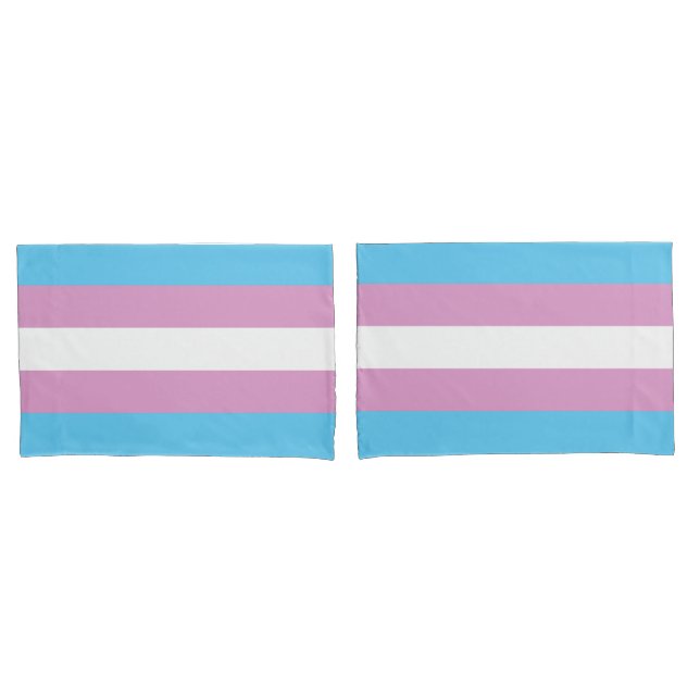 Trans Pride Flag Pillow Case (Front-Set)