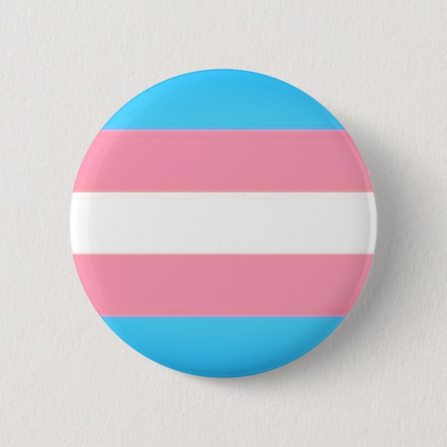 Trans Pride Flag Pin Button (Blue/Pink/White) (Front)