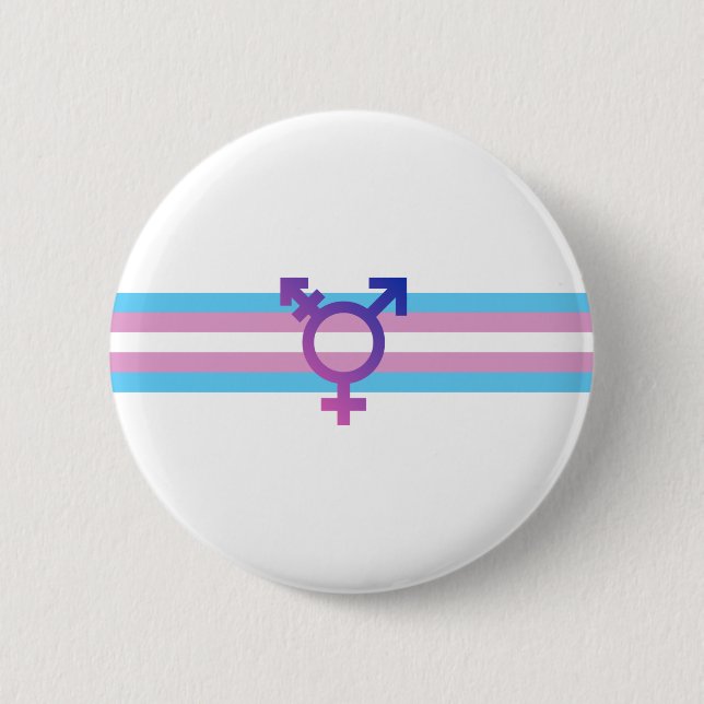 Trans Pride Flag Pinback Button (Front)