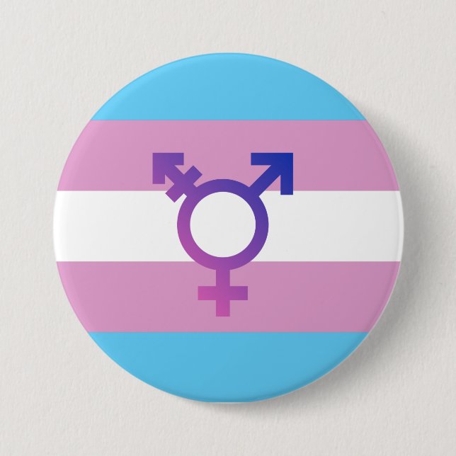 Trans Pride Flag Pinback Button (Front)
