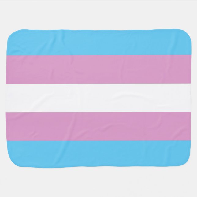 Trans Pride Flag Receiving Blanket (Horizontal)