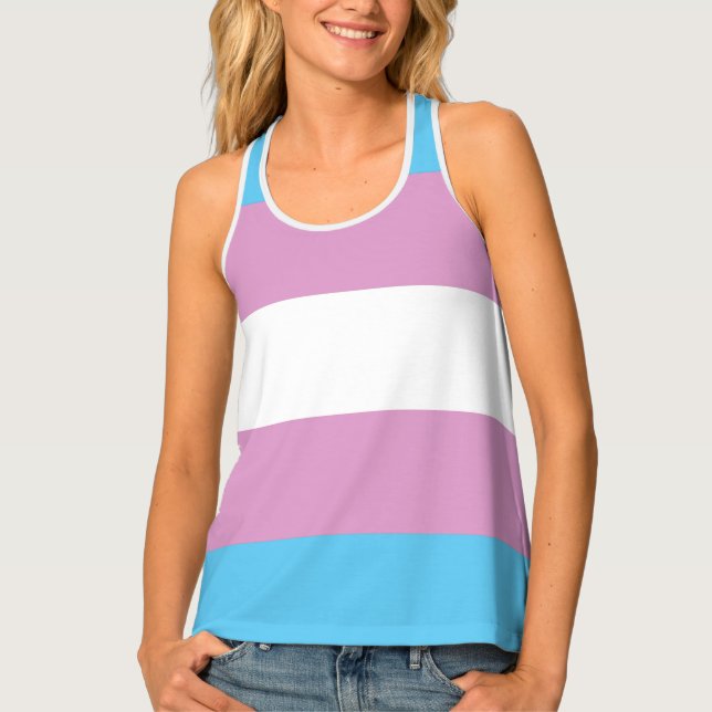 Trans Pride Flag Tank Top (Front)