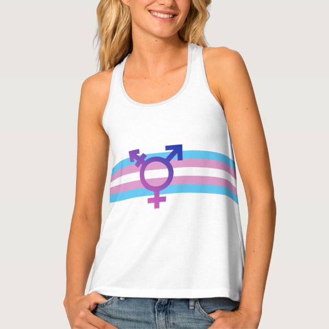 Trans Pride Flag Tank Top (Front)