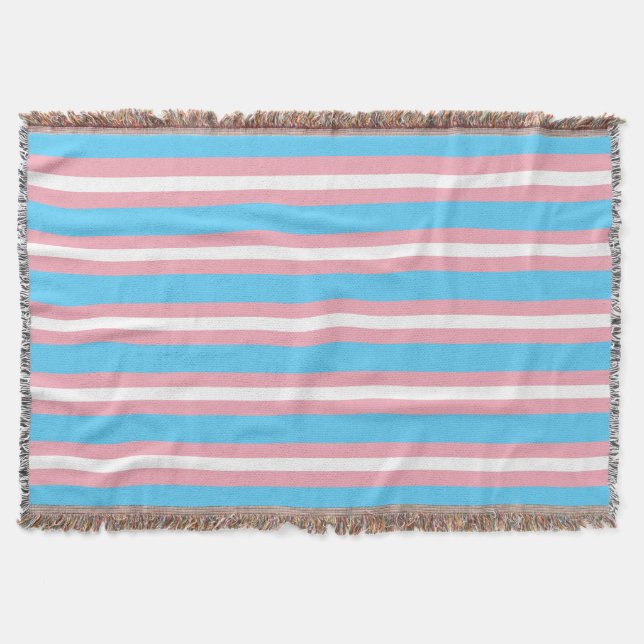 Trans Pride Flag Throw Blanket (Front)