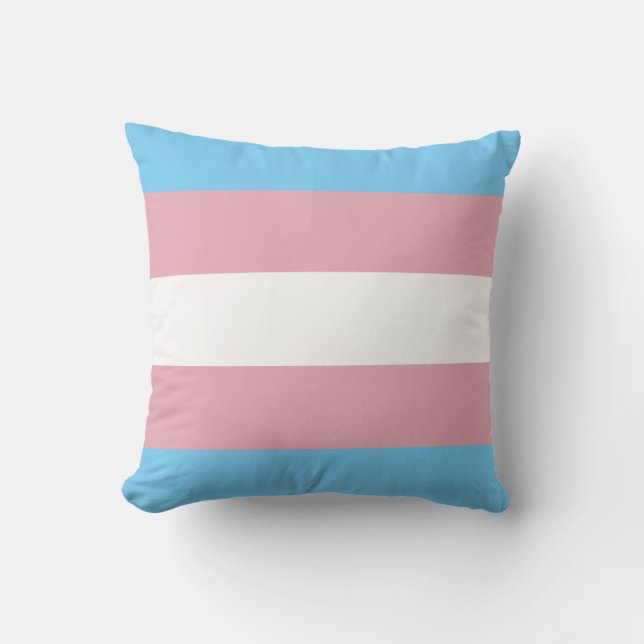 Trans Pride Flag Throw Pillow (Front)