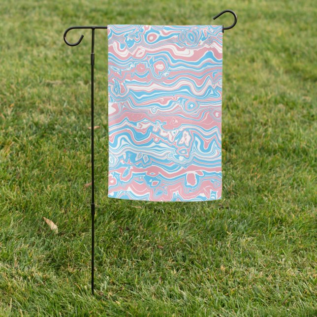 Trans Pride Flag Trippy Boho Groovy Wavy Stripes (In SItu)