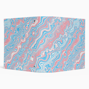 Trans Pride Flag Trippy Boho Groovy Wavy Stripes 3 Ring Binder