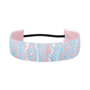 Trans Pride Flag Trippy Boho Groovy Wavy Stripes Athletic Headband