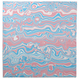 Trans Pride Flag Trippy Boho Groovy Wavy Stripes Cloth Napkin
