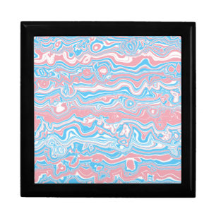 Trans Pride Flag Trippy Boho Groovy Wavy Stripes Gift Box