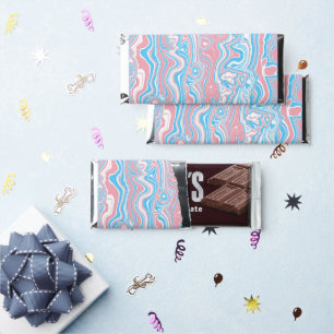 Trans Pride Flag Trippy Boho Groovy Wavy Stripes Hershey Bar Favors