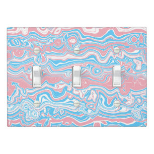 Trans Pride Flag Trippy Boho Groovy Wavy Stripes Light Switch Cover