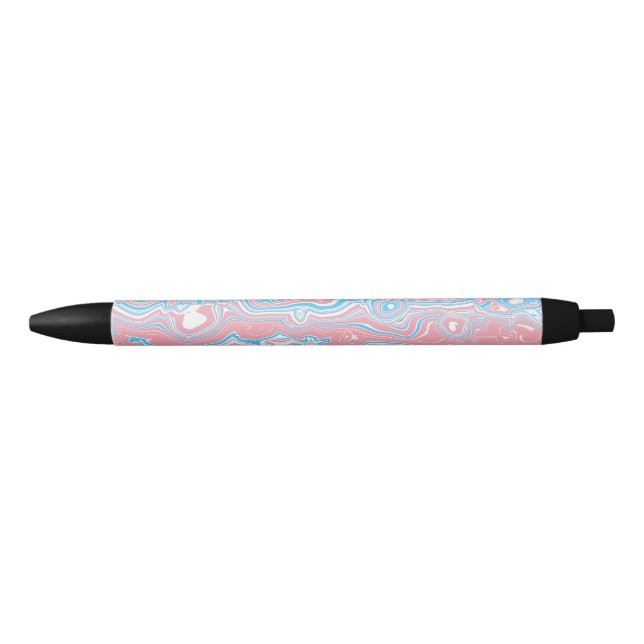 Trans Pride Flag Trippy Boho Groovy Wavy Stripes Pen (Front)