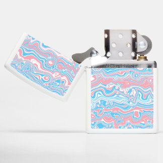 Trans Pride Flag Trippy Boho Groovy Wavy Stripes Zippo Lighter