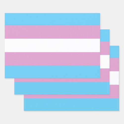 Trans Pride Flag Wrapping Paper Sheets