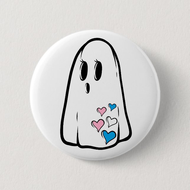 Trans Pride Ghost Button (Front)