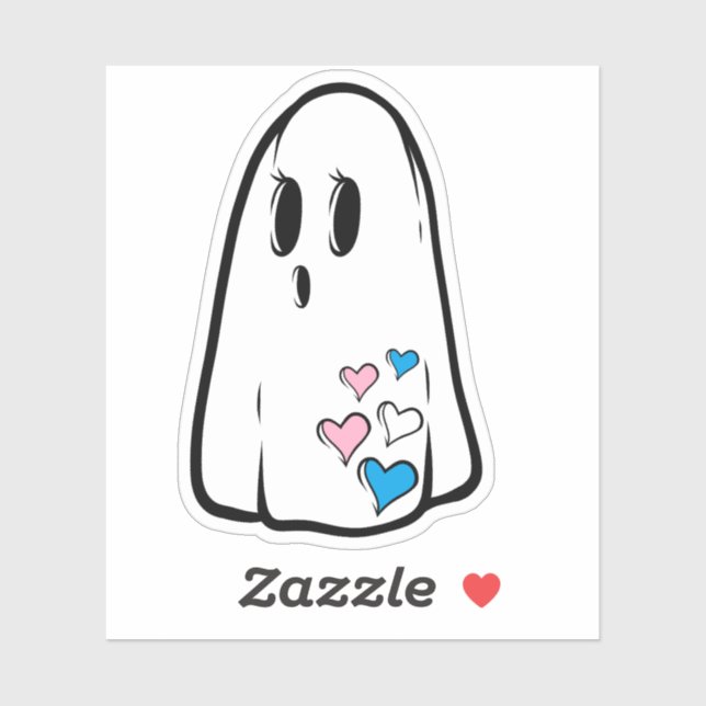 Trans Pride Ghost Sticker (Sheet)